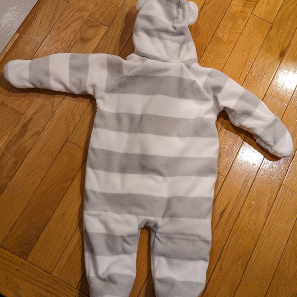 Baby Boy Girl Hooded Romper Lined Jumpsuit Bodysuit Warm Coat 3-6 months - Picture 2 of 7